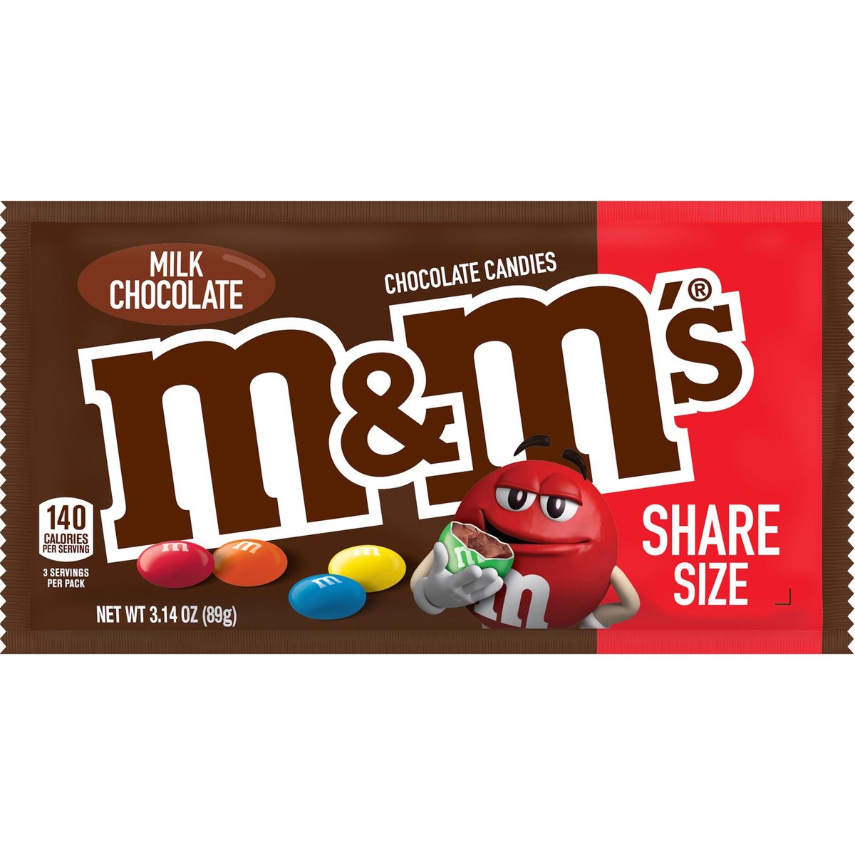 M&M'S Milk Chocolate Candy, Grab & Go Size, 5.5 oz Bag