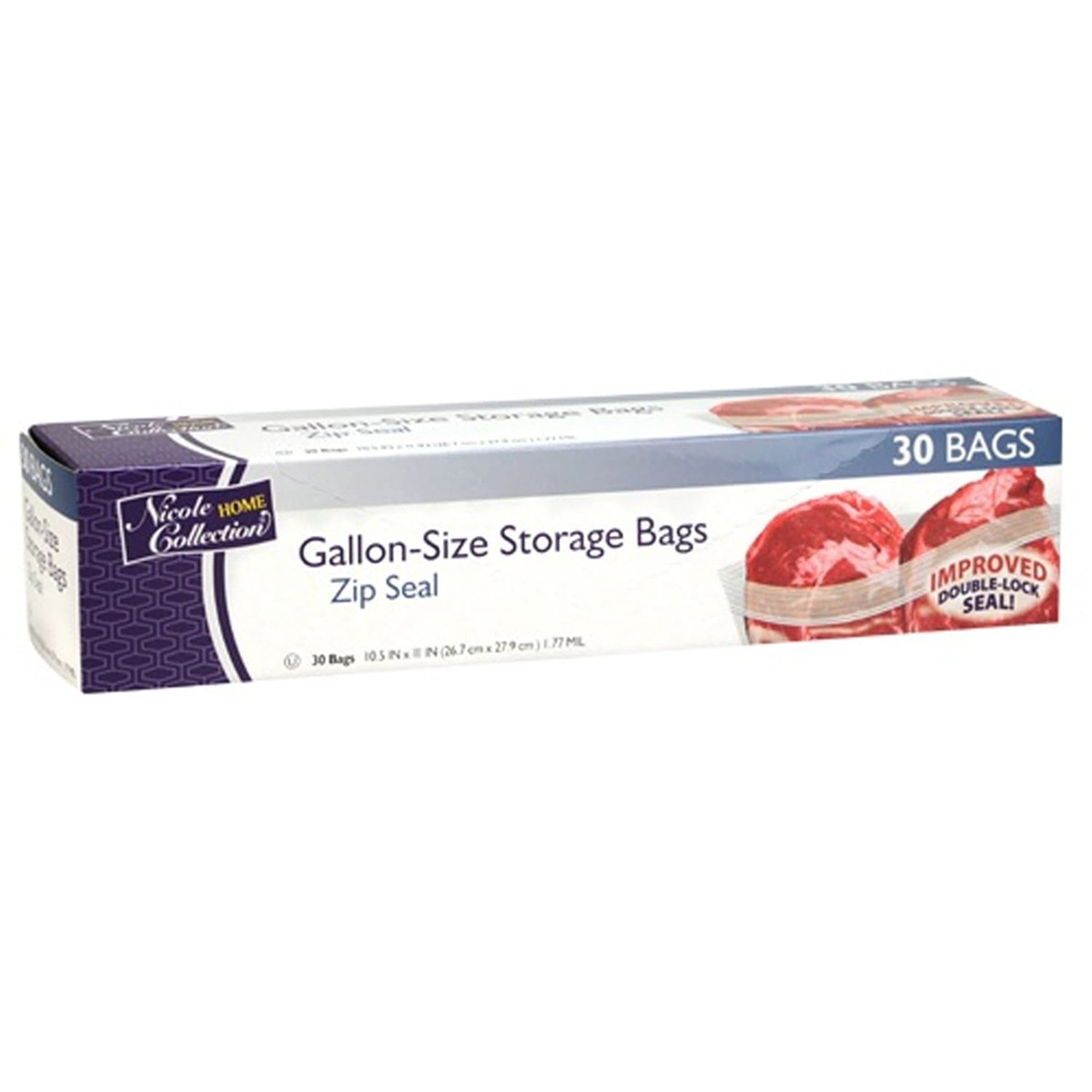 Nicole Home Collection Zip Seal Freezer Bags 2 Gallon 15 ct