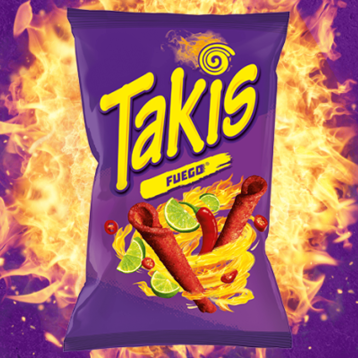 Takis Fuego Rolled Tortilla Chips Hot Chili Pepper & Lime4.0Oz