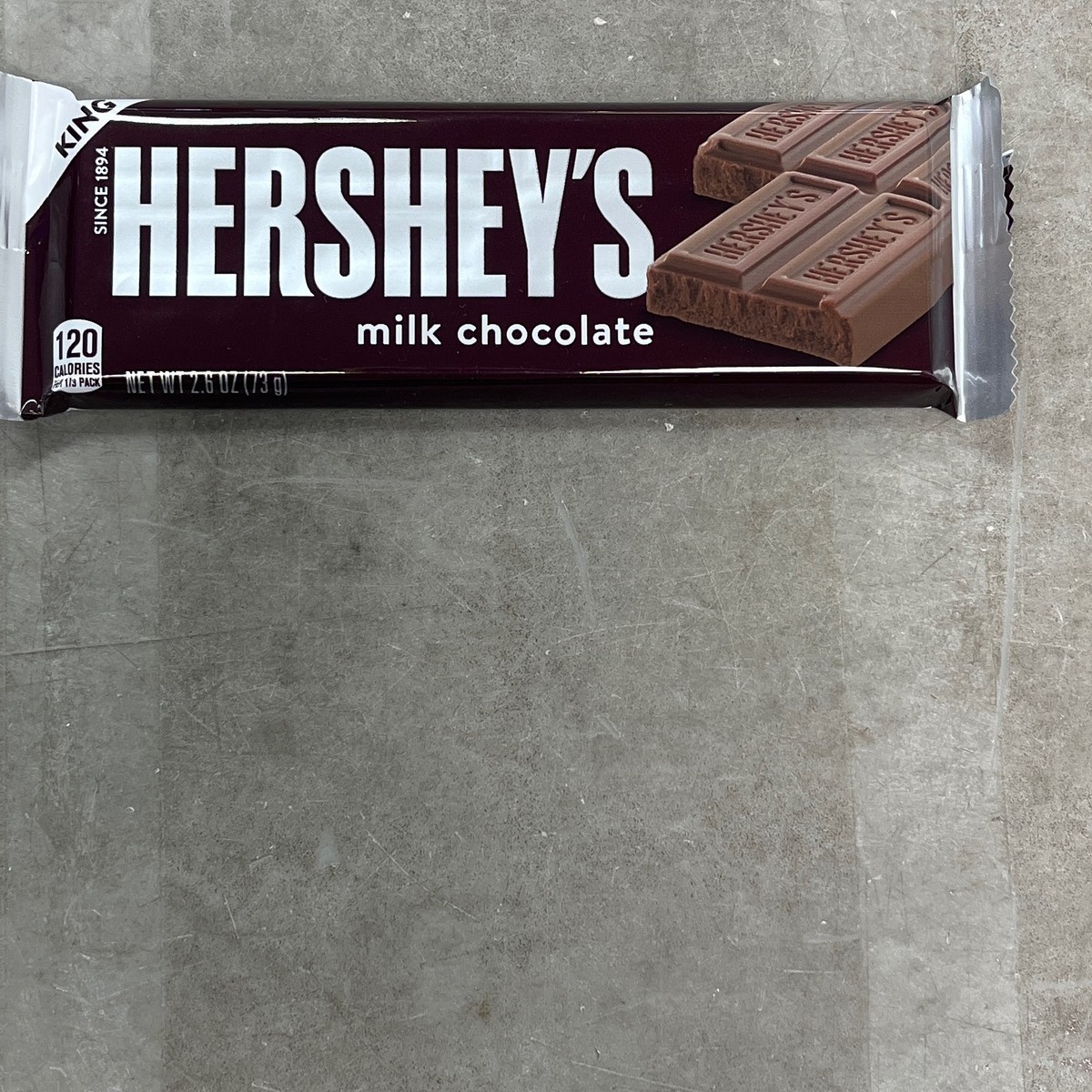 HERSHEY'S Milk Chocolate King Size Candy Bar, 2.6 oz