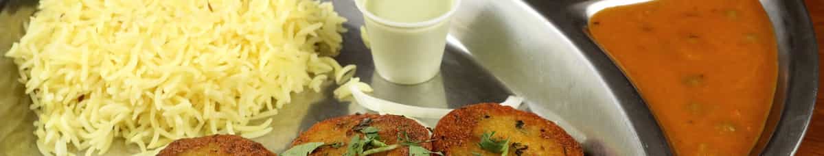 Aloo Tikki (Potato Cutlet) Thali