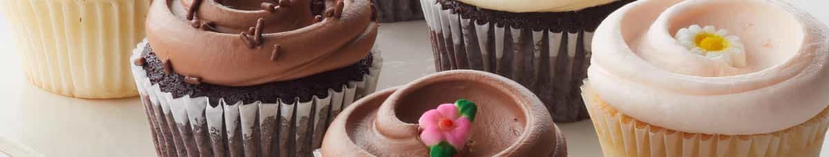 Classic Cupcake Assortment - 3 Vanilla w/ Vanilla Buttercream + 3 Chocolate w/ Chocolate Buttercream