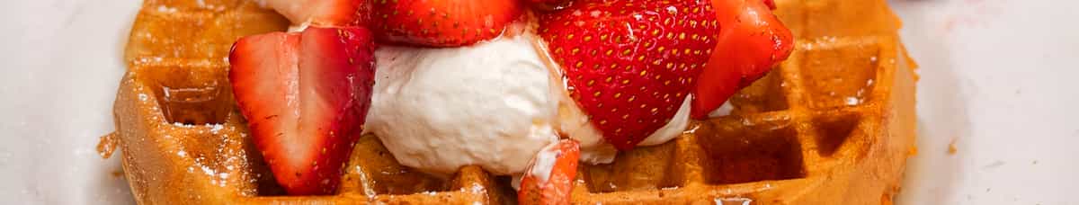 Fresh Strawberries & Cream Waffle