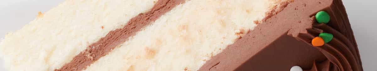 Vanilla Cake Slice w/ Chocolate Buttercream*