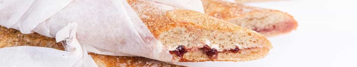 Baguette With Butter and Jam