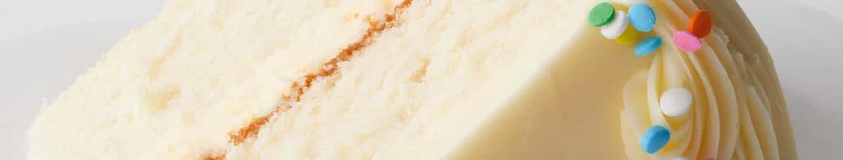 Vanilla Cake Slice with Vanilla Buttercream