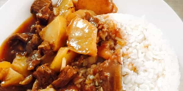 Stewed Beef Brisket with Potato Rice Bowl