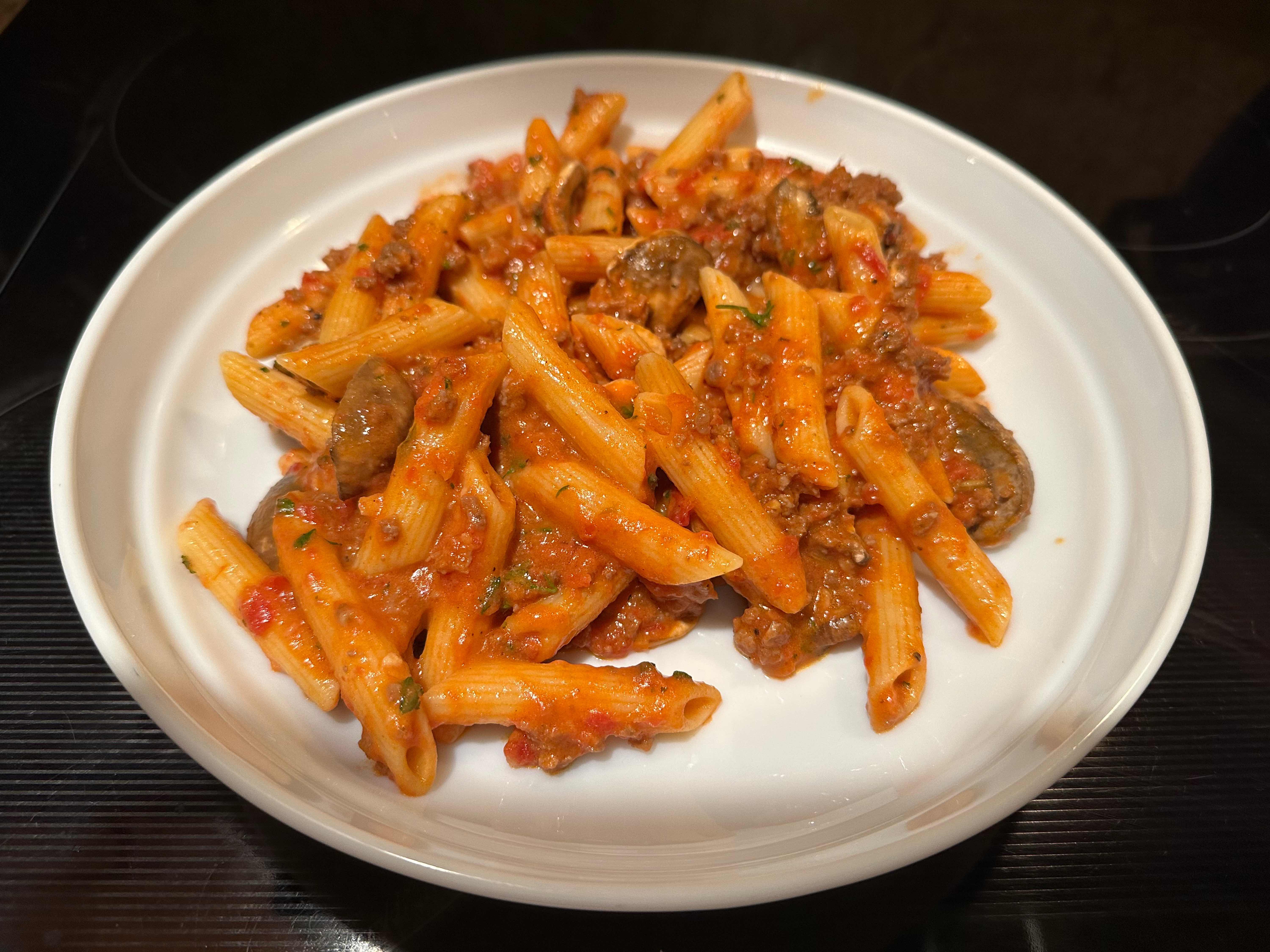 Rigatoni with Veal and Eggplant Meatballs in Tomato Sauce  Rigatoni al  Pomodoro con Polpetti di Vitello e Melanzane - Pasta et Al