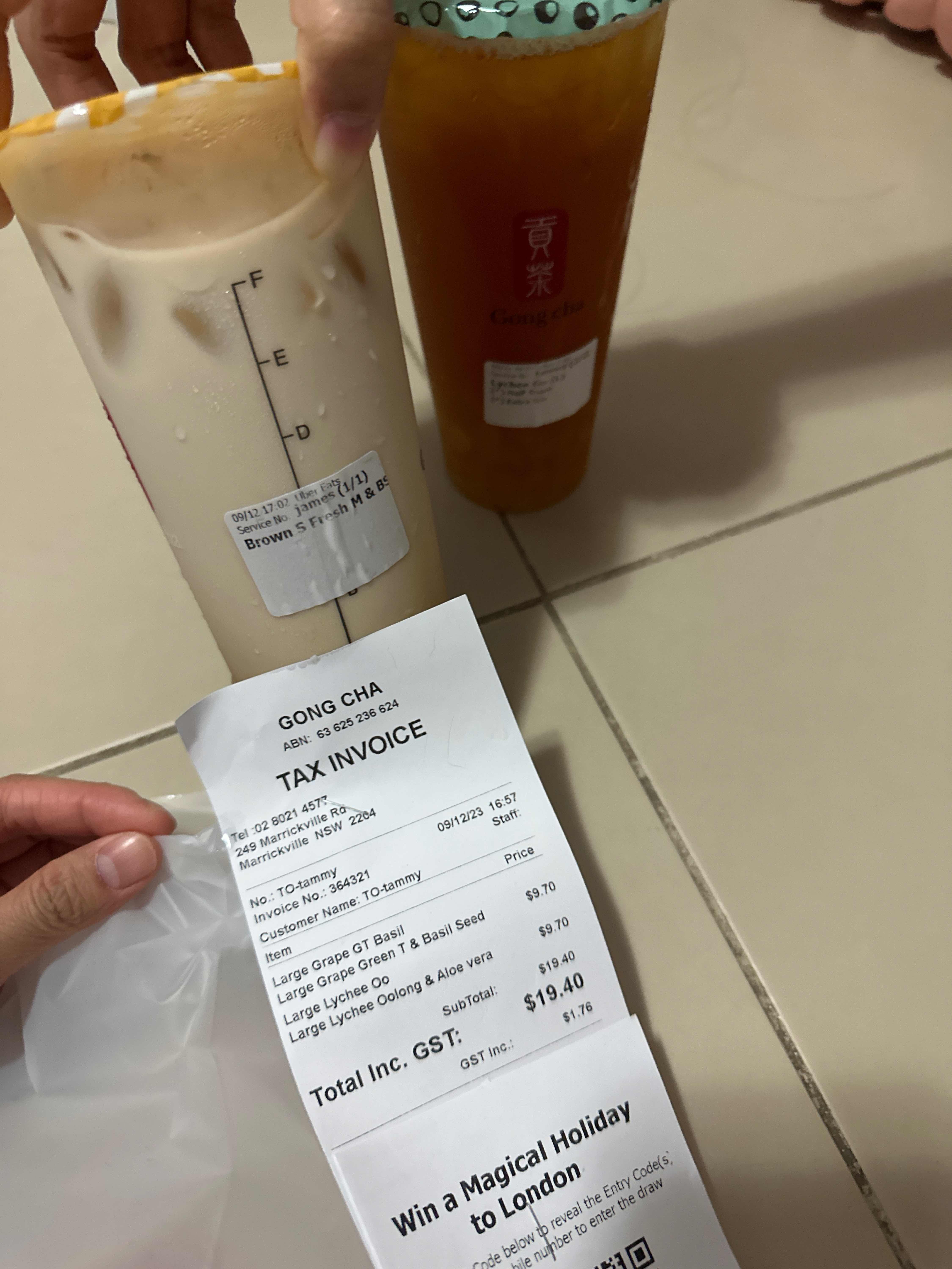 Order GONG CHA Marrickville New South Wales Menu Delivery Menu